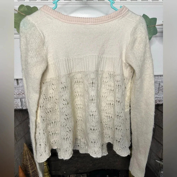 Free People size small dainty feminine cardigan with crochet and lace details - Picture 2 of 2
